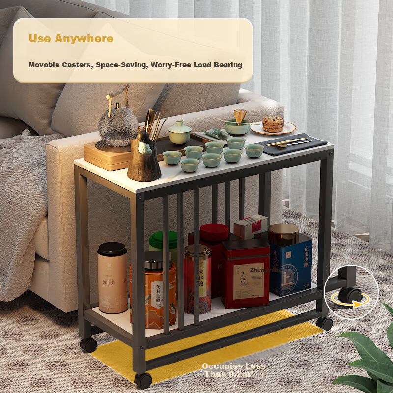 AEY Rock Plate Side Table - Snow White & Black