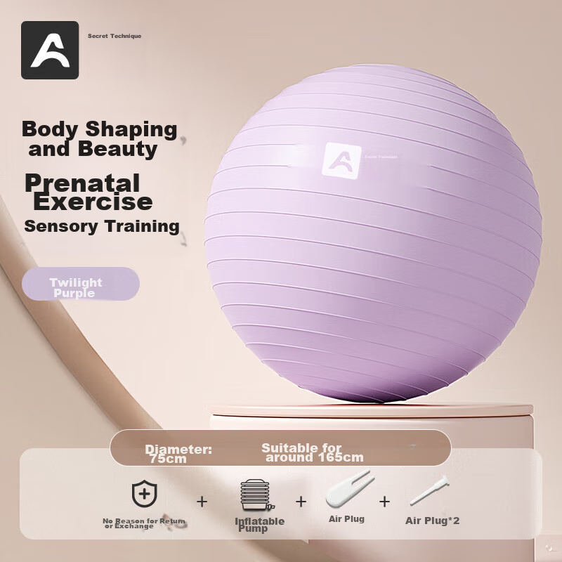 Aoyi Large Yoga Ball for Pregnancy & Fitness, 75cm Anti-Burst Exercise Ball with Pump