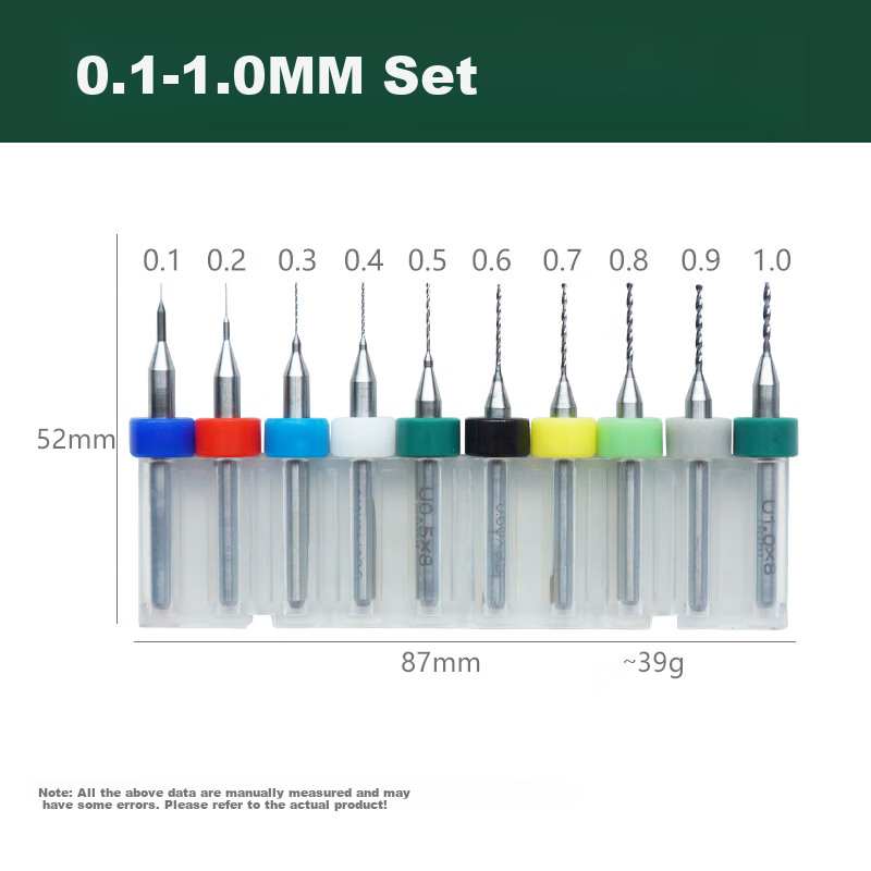 Raymond 0.6-1.5mm Mini Drill Bit Set for PCB