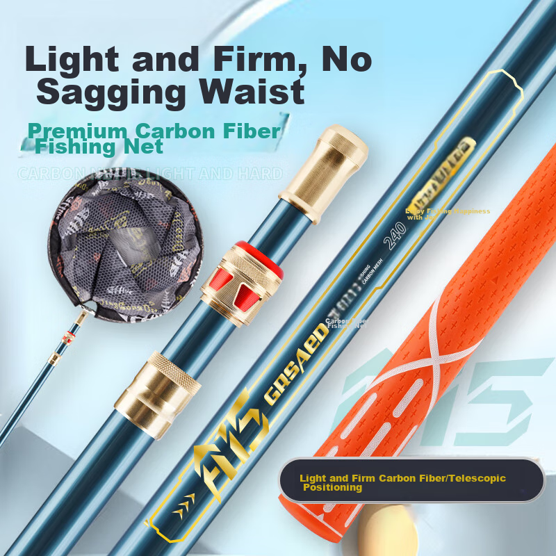 Grsaed 2.7m Carbon Fiber Fishing Net with Foldable Head