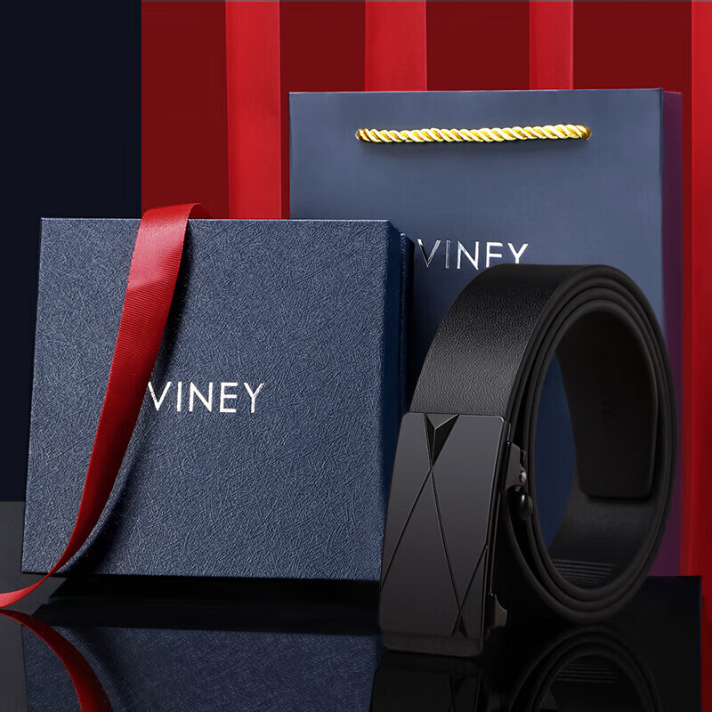 Viney Men's Cowhide Belt with Automatic Buckle