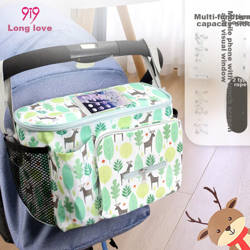9i9 Baby Stroller Organizer Bag with Deer Pattern - Large Capacity Touchscreen Design