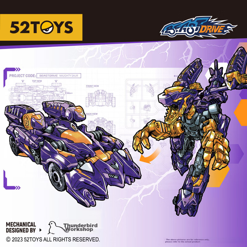 52TOYS BEASTDRIVE BD-03 NaughtySaur Transforming Mecha Toy for Ages 14+