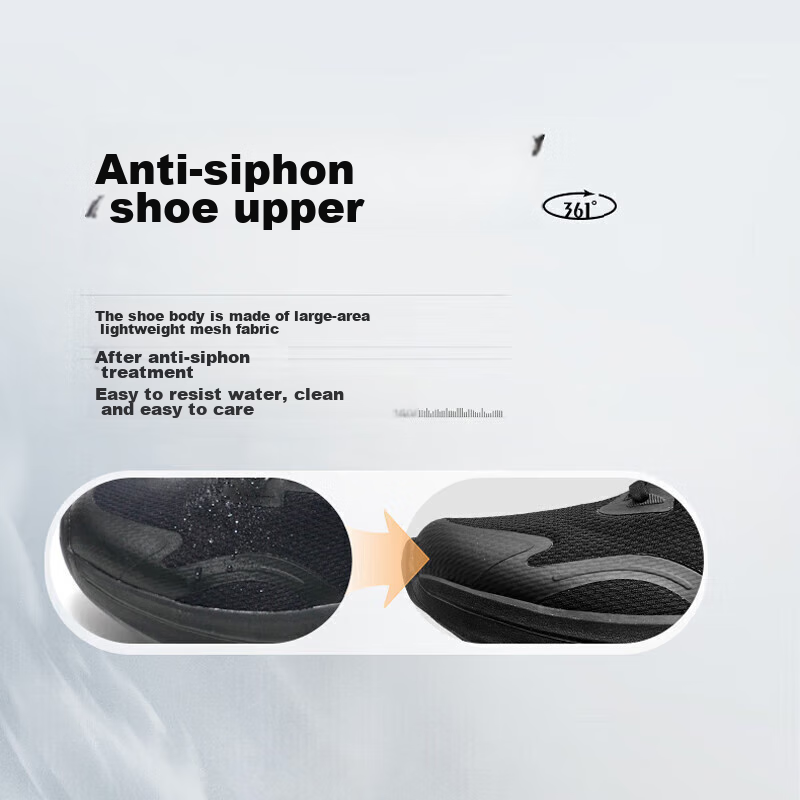 361° Men's Water-Repellent Running Shoes with Shock Absorption and Lightweight Mesh Upper
