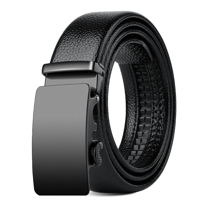 JEVI Men's Automatic Buckle Leather Belt - Korean-Style Business Casual Belt for Middle-Aged & Young Men