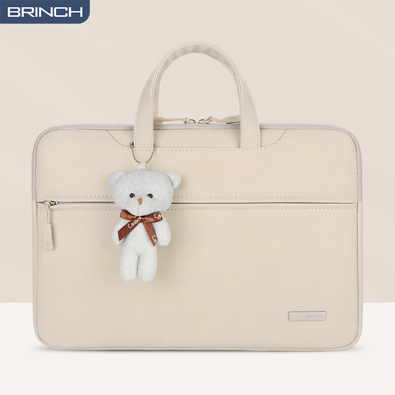 BRINCH Women's 14-15 Inch Laptop Tote Bag with Cute Bear Pendant – Scratch-Resistant & Durable