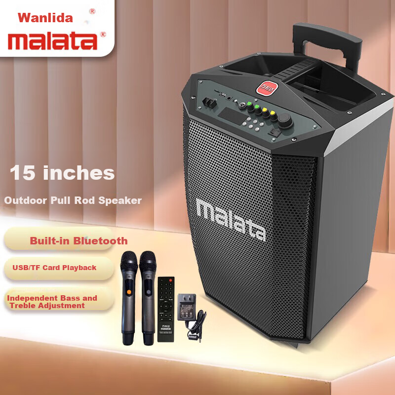 Malata M+9058 15-Inch Outdoor Bluetooth Speaker with Handle