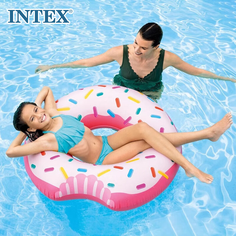 INTEX 56265 Adult Donut Swimming Ring - Enlarged Thickened Life Buoy for Beach Water Play