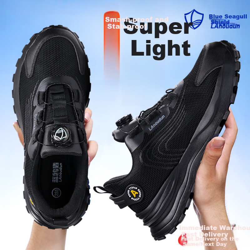 Lanoudun Men's Insulated Safety Shoes with Anti-Smash Toe
