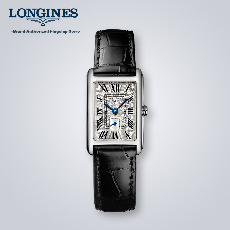LONGINES De Vina Women's Quartz Watch with Crocodile Leather Strap