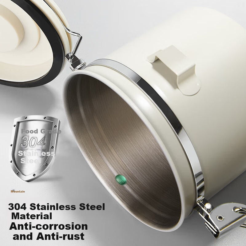 TEOTM Airtight Coffee Bean Storage Canister with One-Way Valve - 1.8L Freshness Jar