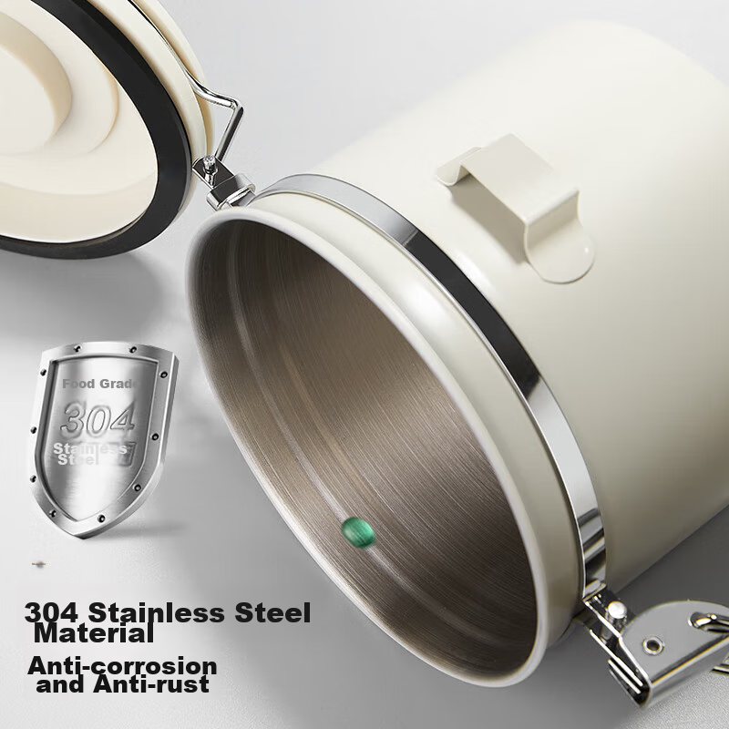 TEOTM Airtight Coffee Bean Storage Canister with One-Way Valve - 1.8L Freshness Jar