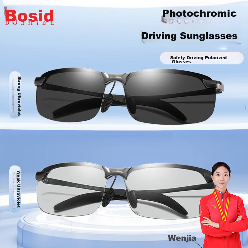 Boshide Polarized Photochromic Fishing Goggles for Day/Night Driving
