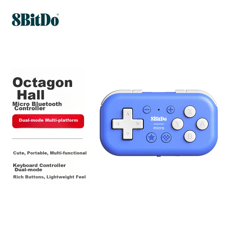 8BitDo Micro Bluetooth Game Controller - Blue