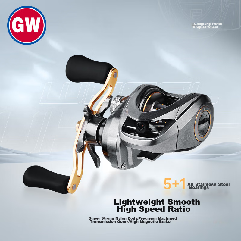 GW Left-Handed Fishing Reel with Anti-Explosion Line