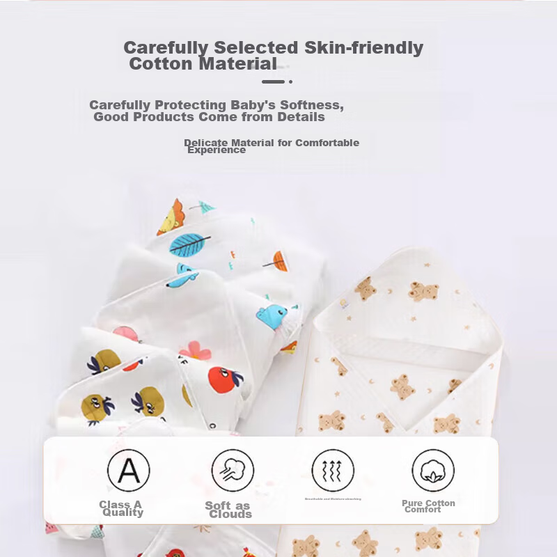 9i9 Newborn Cotton Swaddle Blanket Bear Pattern