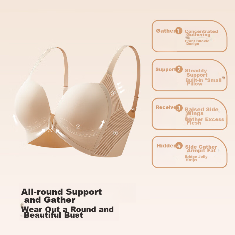 LUCKMEEY Push-Up Bra for Small Breasts, Black M