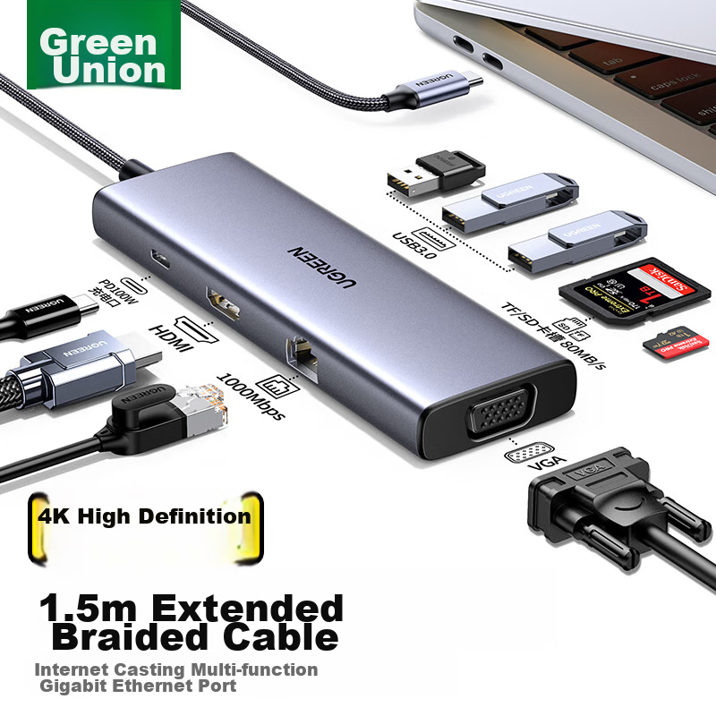 UGREEN Type-C Expansion Dock with HDMI and 9-Port Connectivity