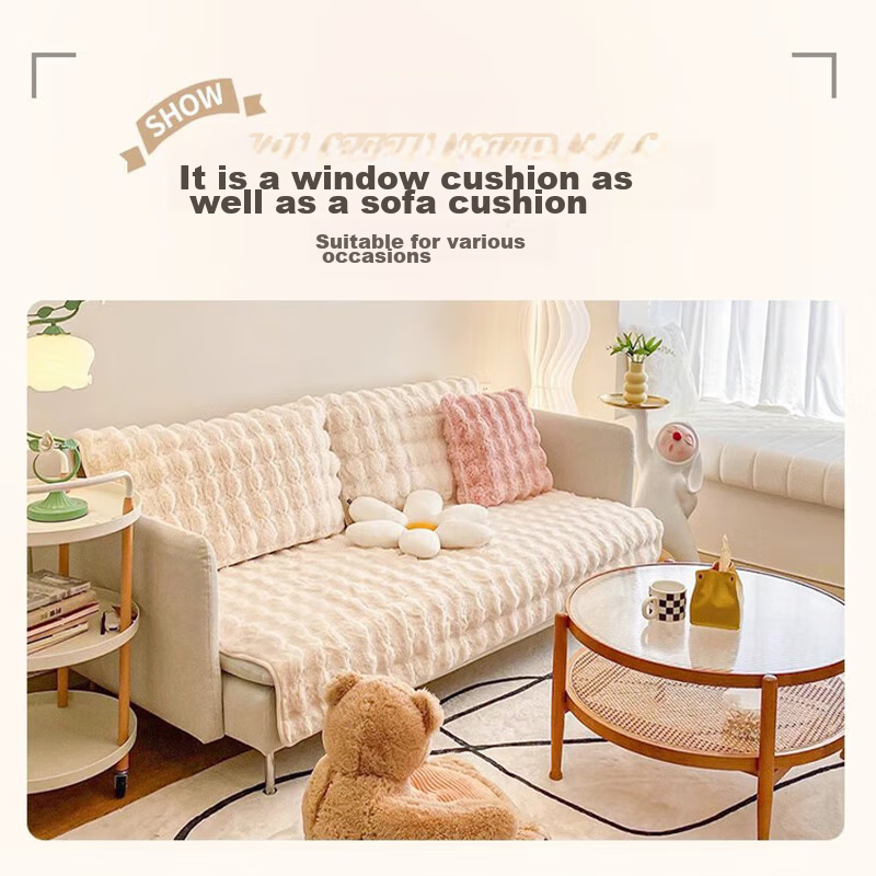 AVIVI Plush Sofa Cushion with Non-Slip Cover