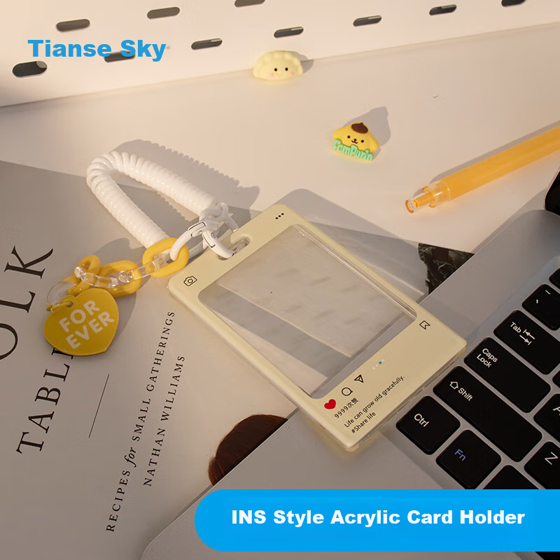 TIANSE Transparent Acrylic Card Holder, INS Style ID Holder