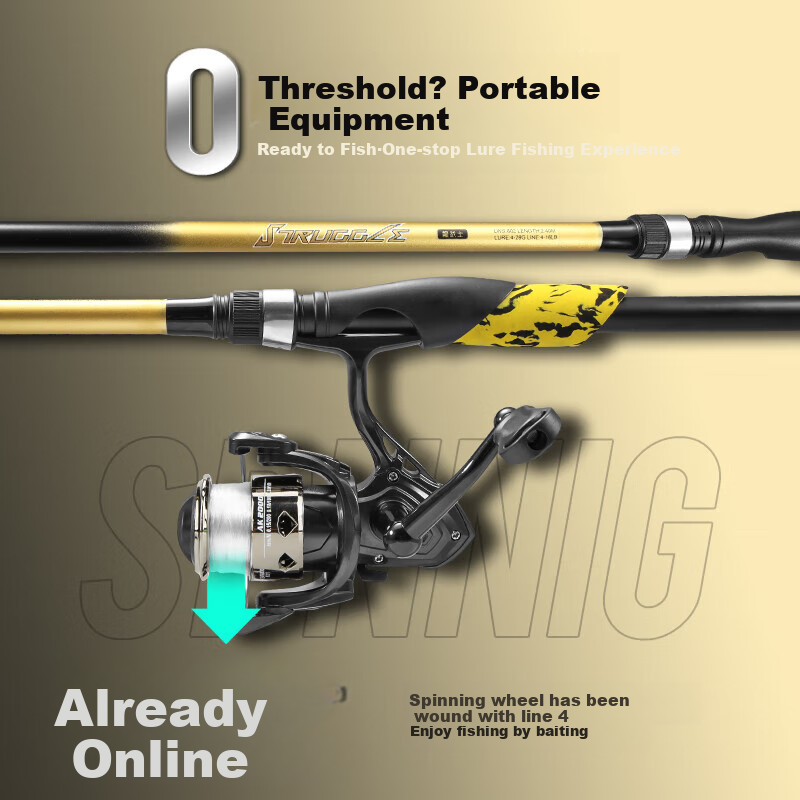 CEMREO Kemailei Lure Rod Set 1.8M for Beginners