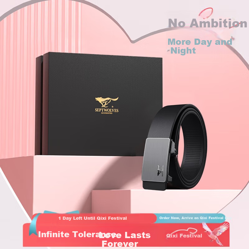 SEPTWOLVES Men's Automatic Buckle Leather Belt