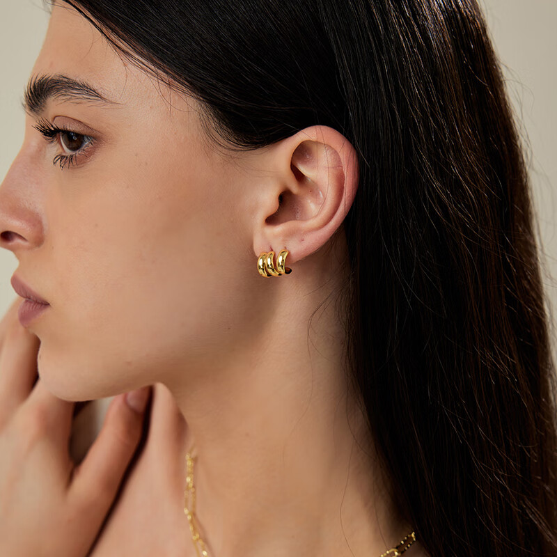 Arsis Free-Style Three-Ring Small Stud Earrings