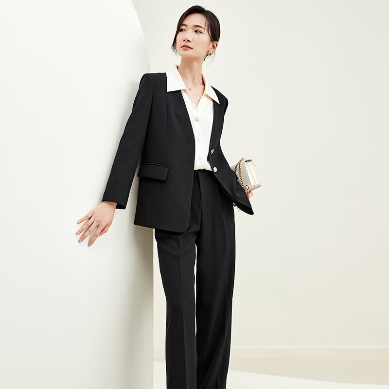 Sentubila Women's Elegant V-Neck Blazer Set