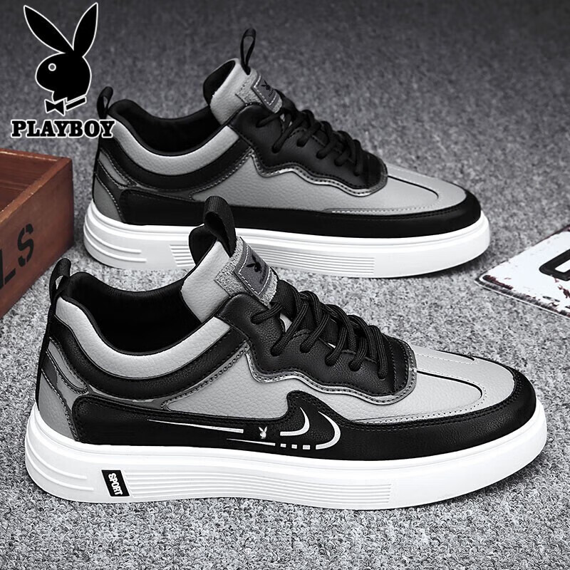 PLAYBOY Men's Casual Sneakers Black Gray 2025