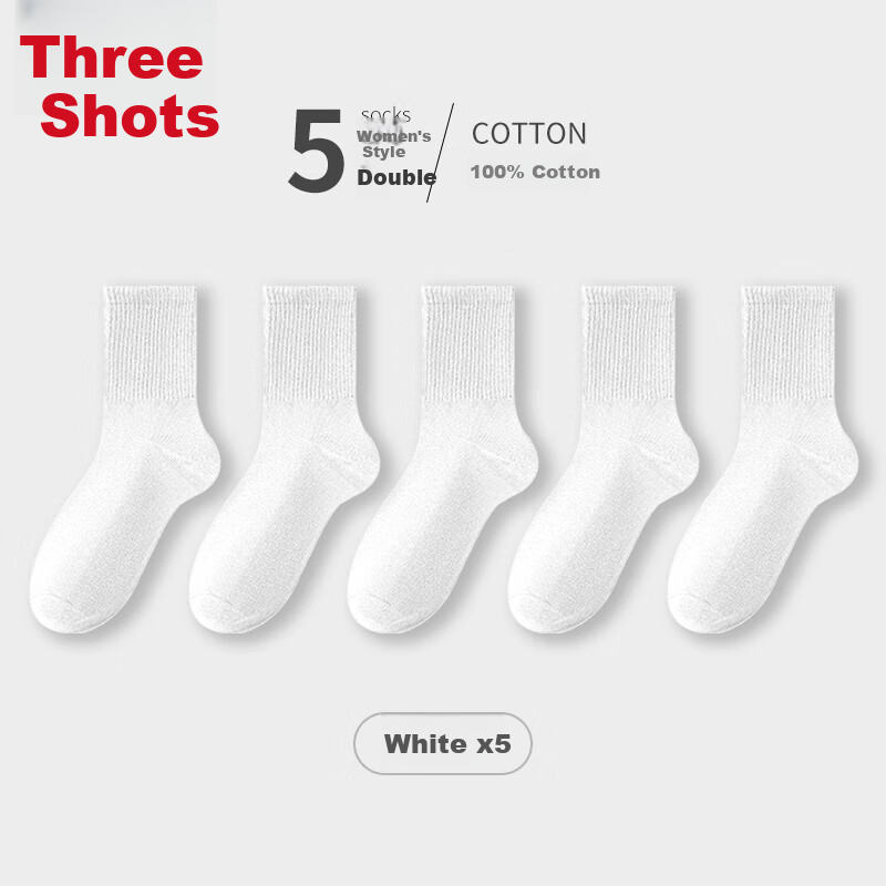 THREEGUN Women's Pure Cotton Mid-Calf Socks