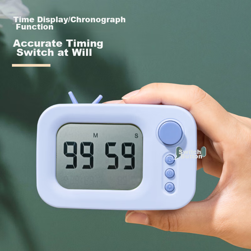 Deli Cute Cartoon Alarm Clock Thermometer Yellow LE104