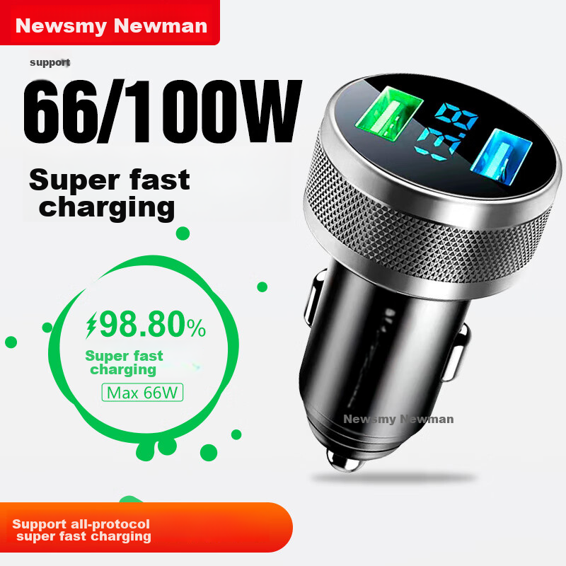 Newsmy Car Charger 66W/100W Fast Charging Dual USB