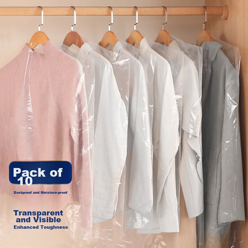 Edo Disposable Coat Dust Cover - 10-Pack for Clothes Protection
