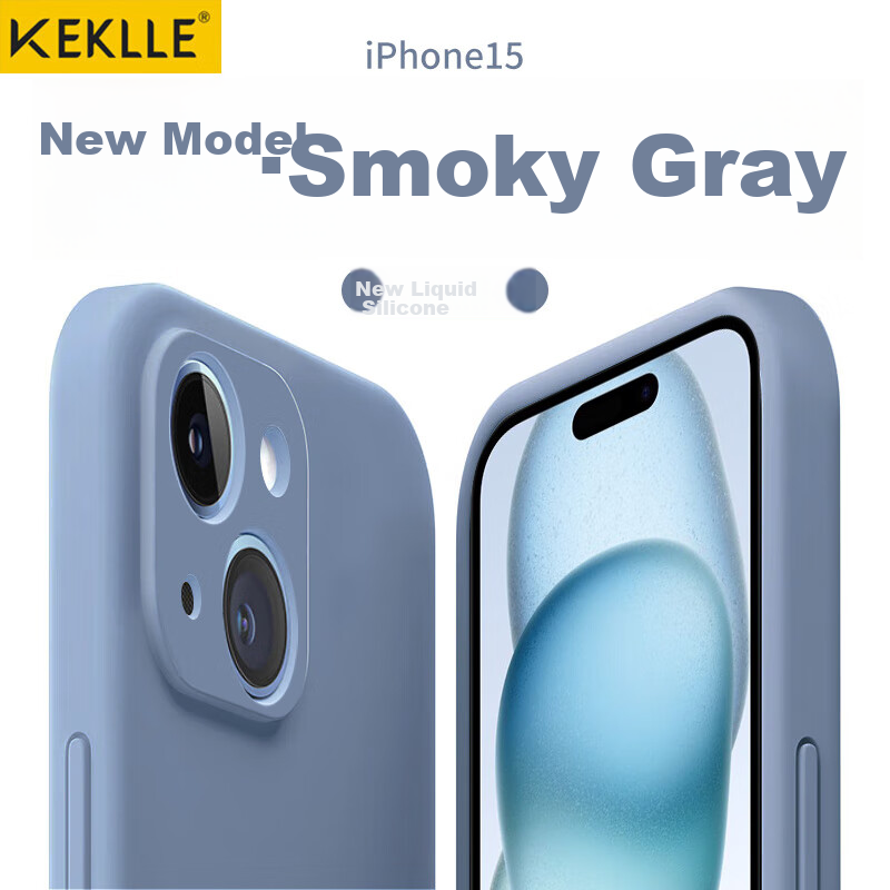 KEKLLE iPhone 15 Case - Lavender Gray Shockproof Cover