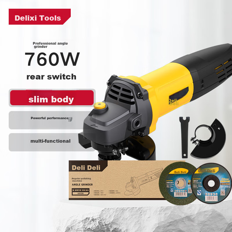 Deli 760W Angle Grinder for Powerful Cutting & Polishing