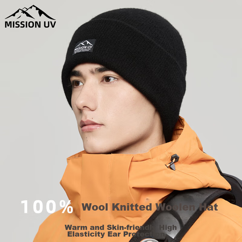 MISSION UV Pure Wool Warm Knit Hat