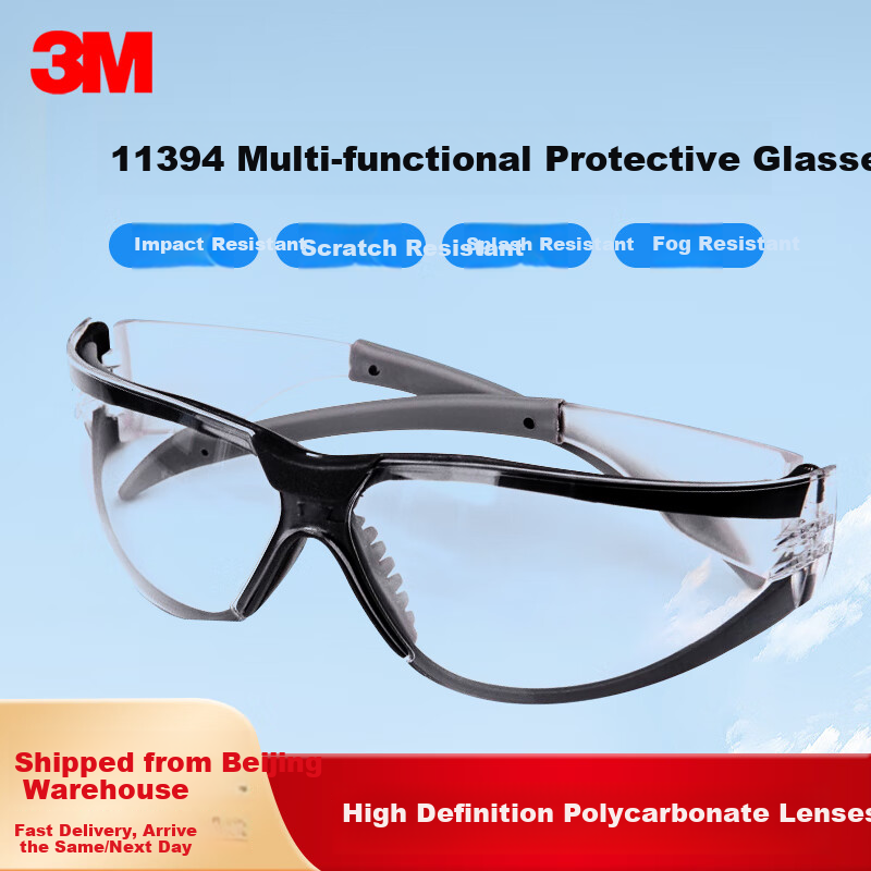 3M 11394 Chemical Splash Goggles - Anti-Fog Impact-Resistant Eye Protection