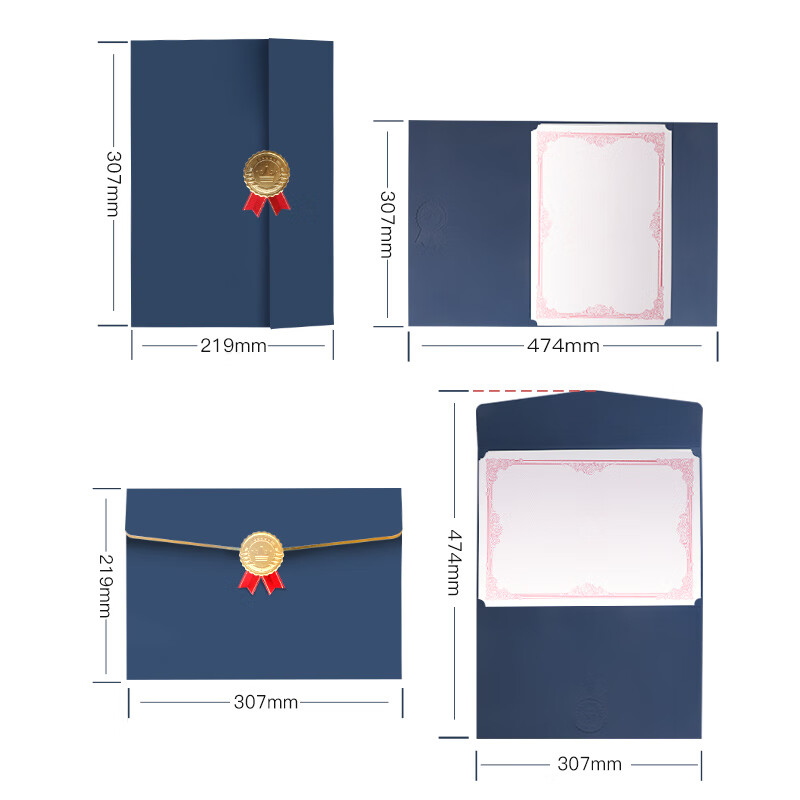 Befon A4 Blank Certificate Cover 5-Pack