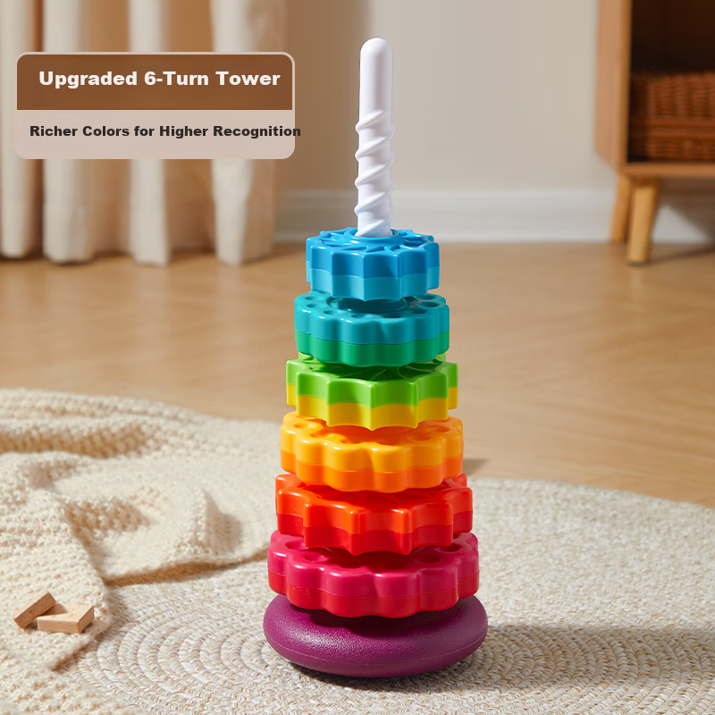 CAREBABY Colorful Stackable Rings Toy for Ages 1-3
