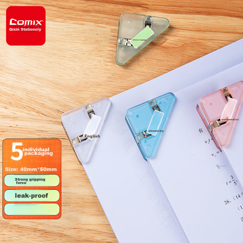 COMIX Triangle Paper Clips for Office and School Use