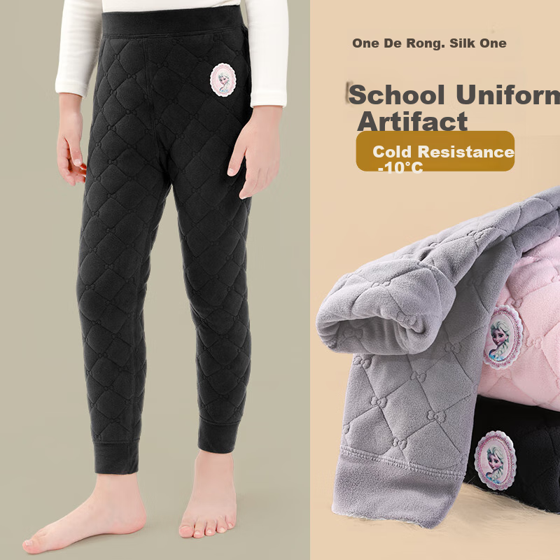 Disney Girls' Black Cotton Pants for Kids
