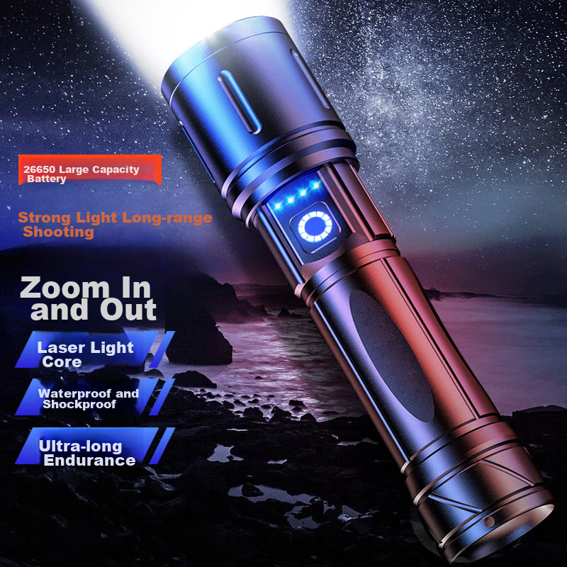 AIC High-Intensity Zoom Flashlight 100000 Lumens