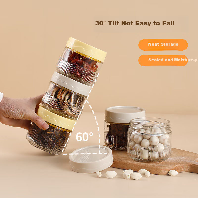 Baijie Airtight Glass Storage Jars 250ml 4-Pack