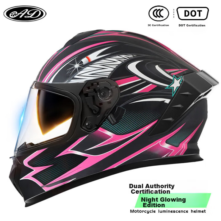 AD Motorcycle Helmet 3C DOT Certified Full-Face Safety