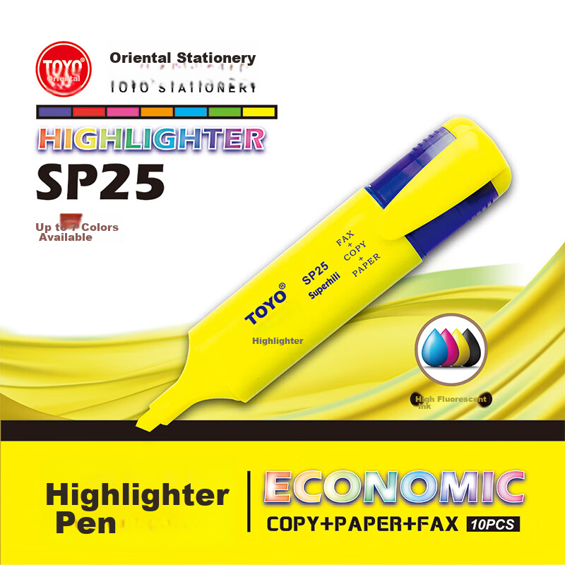 TOYO Dongyang SP25 Yellow Highlighter 10-Pack