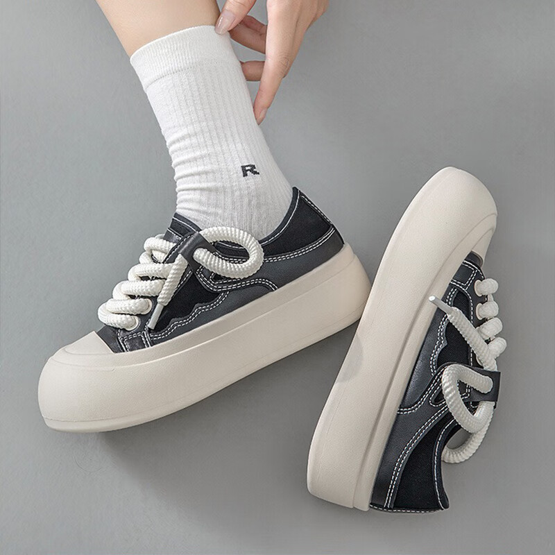 RENBEN Canvas Casual Sneakers Beige Size 38