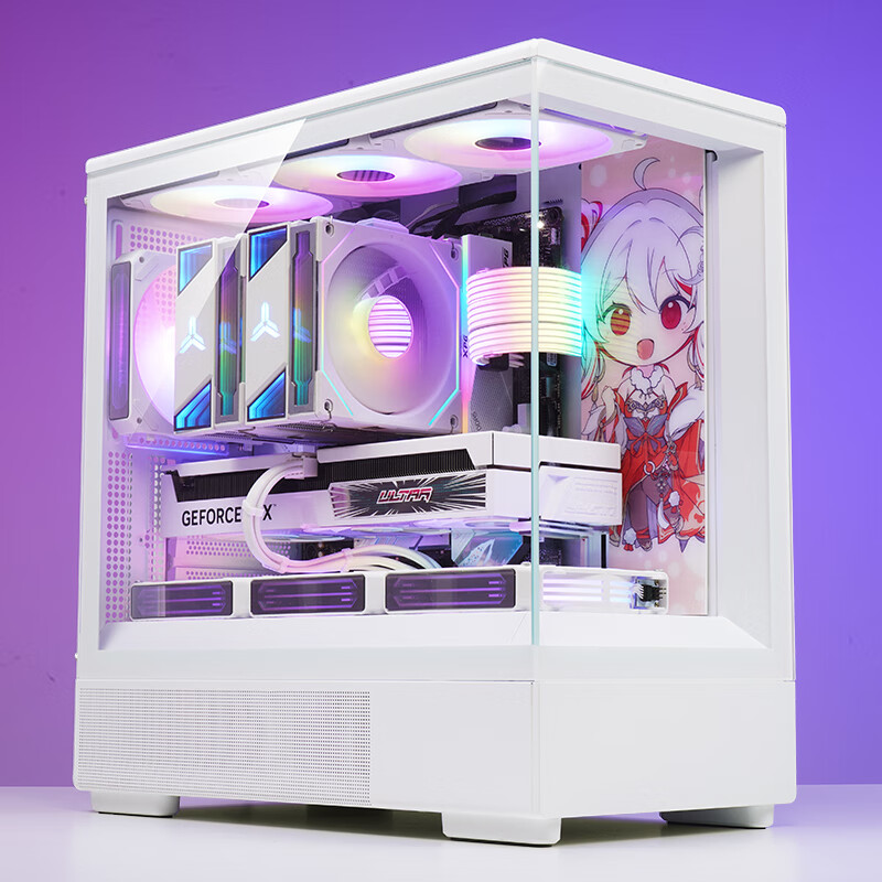 Aigo Starry Sky White Gaming Computer Case with 240mm Water Cooling