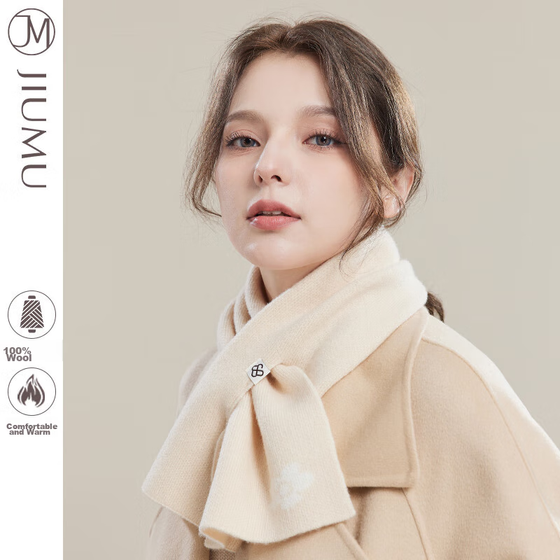 JIUMU Pure Wool Scarf for Women