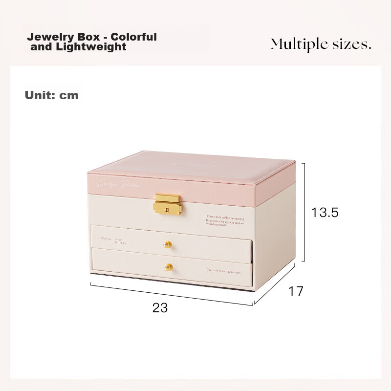 EACHY Three-Layer Lockable Jewelry Box - Patchwork Color
