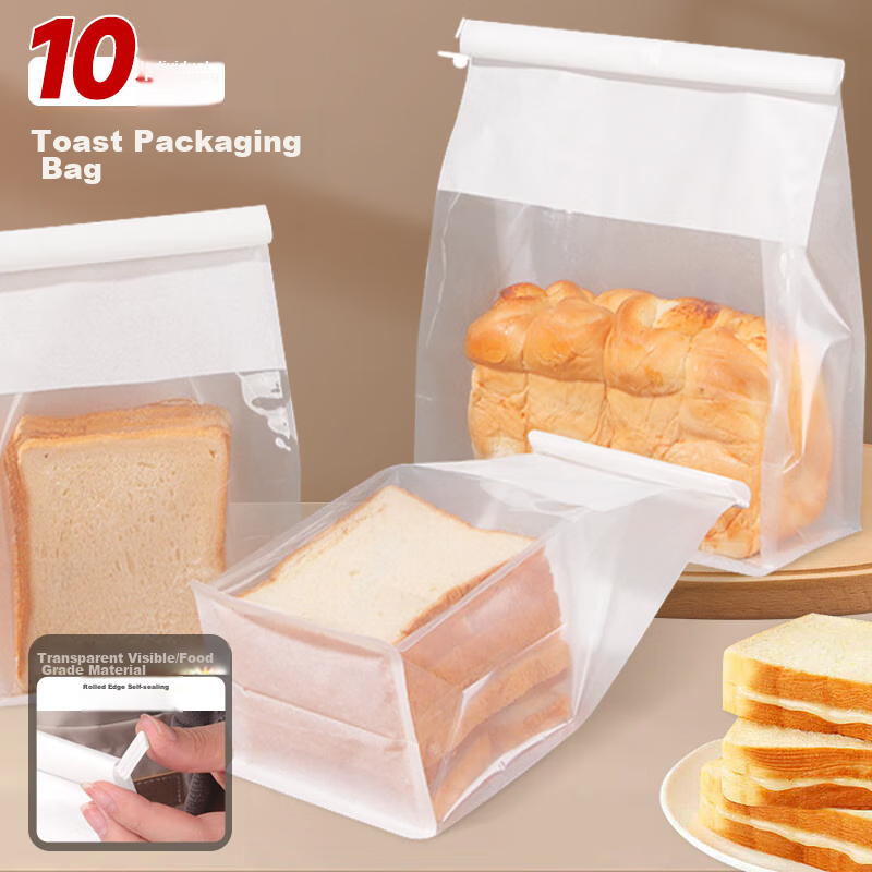 Edo Large Self-Sealing Toast Packaging Bags, 10 Pieces
